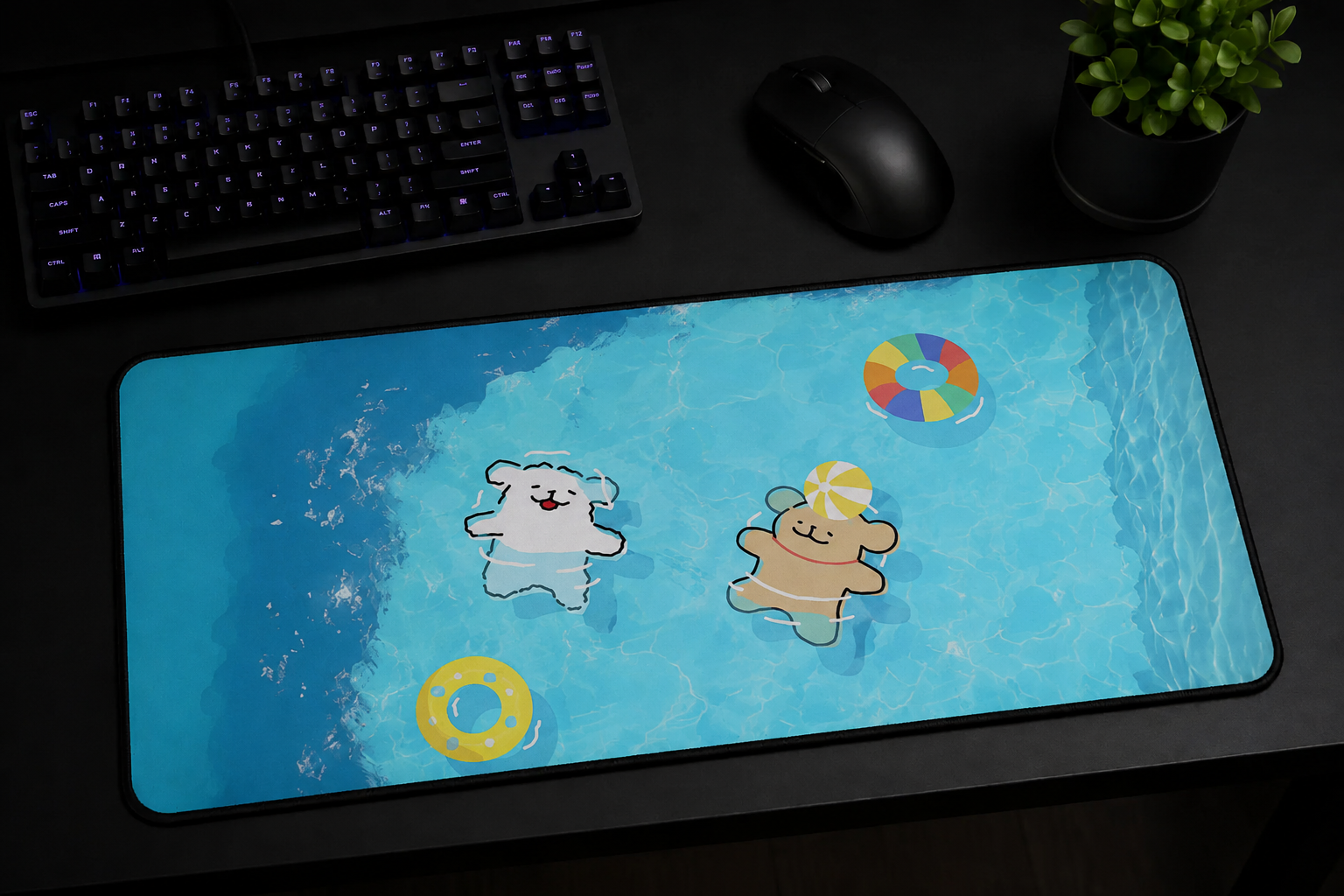 Pool Pups summer deskmat